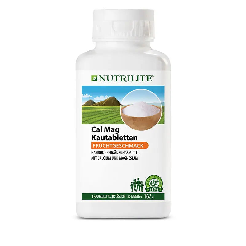 Nutrilite™ Cal Mag Kautabletten – Tableta Përtypëse për Kocka dhe Muskuj (80 Tableta)